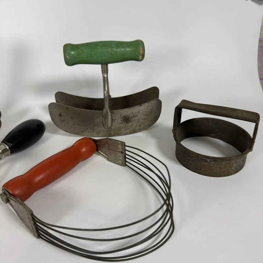 Vintage Kitchen Utensil Set Of 5 Androck Ekco Chief‎ Choppers Pastry Dough Tools